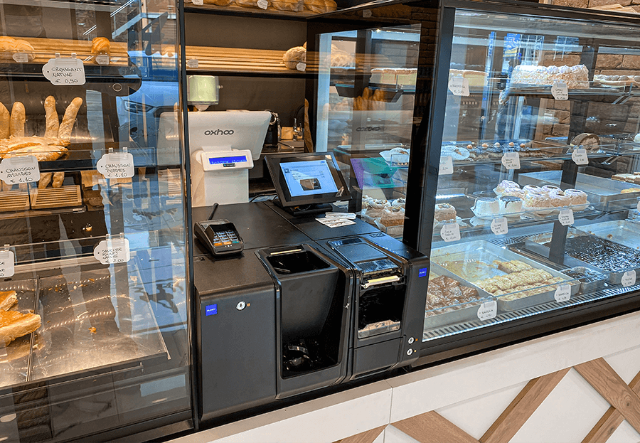 Installation caisse enregistreuse boulangerie Au Bon Pain